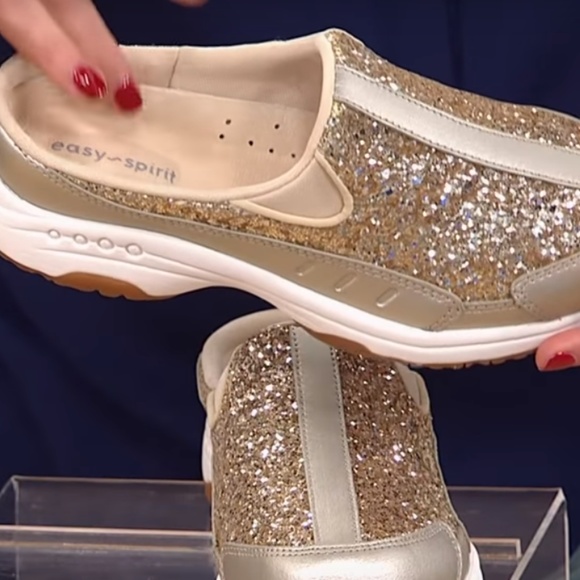 easy spirit traveltime silver sparkle